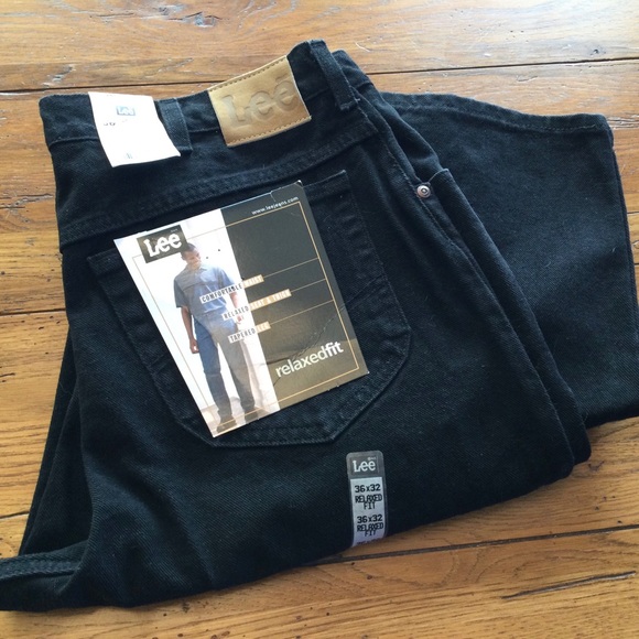 Vintage Lee Relaxed Fit Jeans Black 36 x 32 NWT - Picture 1 of 9